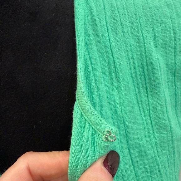 Oliphant Tuckernuck NWT Bahama Green Cotton Gauze V Neck Maxi Dress Sz L - Picture 10 of 14